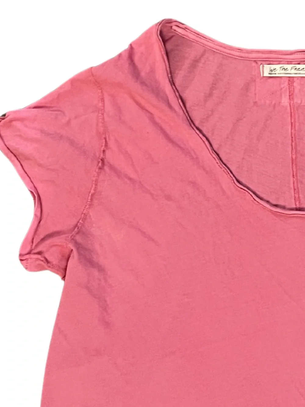 Free People We The Free Boxy Scoop Neck Tee | Pink | Size Medium - Picture 4 of 7
